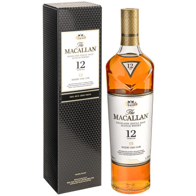 Виски The Macallan Шерри оук каск 12-летний шотландский односолодовый 40% в подарочной упаковке, 700мл