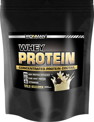 Коктейль протеиновый IronMan Whey Protein со вкусом ванили сывороточный, 500г