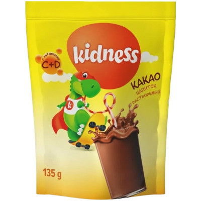 Какао Kidness растворимый с витаминами, 135г