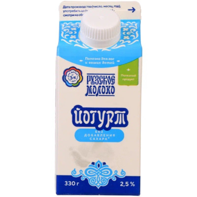 Йогурт Рузское Молоко питьевой Рузский натуральный 2.5%, 330мл
