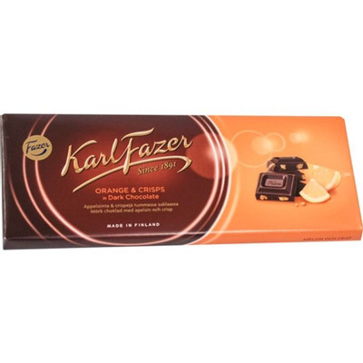Шоколад тёмный Karl Fazer со вкусом апельсина, 200г
