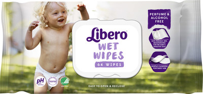 Салфетки влажные детские Libero Wet Wipes сменный блок, 64шт