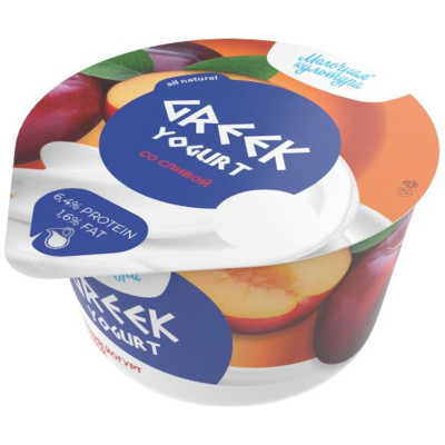 Йогурт Молочная Культура греческийGreek Yogurt со сливой 1.6%, 130г