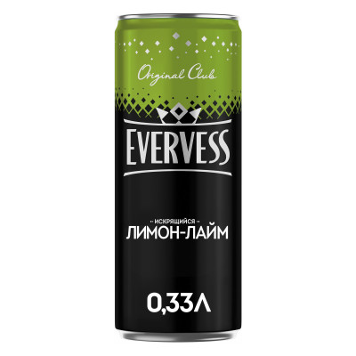 Напиток Evervess Искрящийся Лимон-Лайм, 330мл