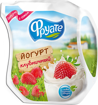 Йогурт Фруате сок клубники 1.5%, 450мл