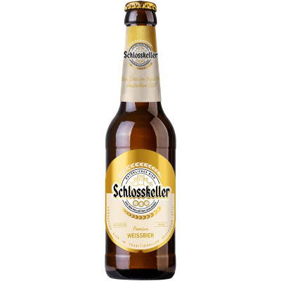 Пиво Schlosskeller Weissbier светлое нефильтрованное пастеризованное пшеничное 5.5%, 450мл