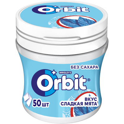 Жевательная резинка Orbit Сладкая мята без сахара, 5х13.6г