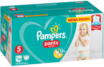 Подгузники-трусики Pampers Pants Junior Mega для мальчиков и девочек р.5 12-17кг, 96шт