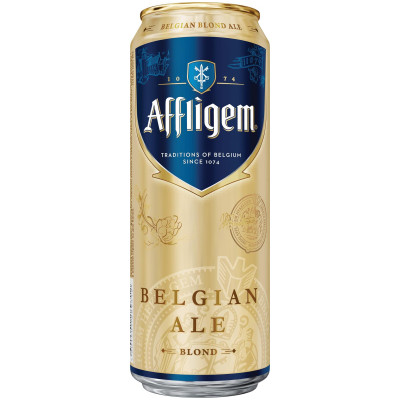 Напиток пивной Affligem Blonde светлый фильтрованный 6.7%, 430мл
