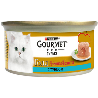Корм Gourmet Gold Нежная Начинка с тунцом для кошек, 85г