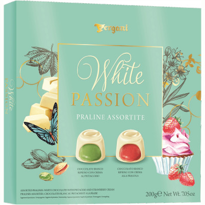 Конфеты Vergani White Passion ассорти из белого шоколада, 200г