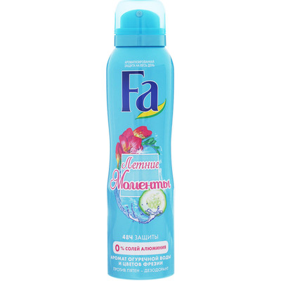 Дезодорант Fa Летние моменты аромат огуречной воды и цветов фрезии, 150мл