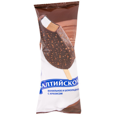 Эскимо Хладокомбинат №1 Балтийское сливочное ваниль-шоколад-арахис двухслойное 8%, 80г