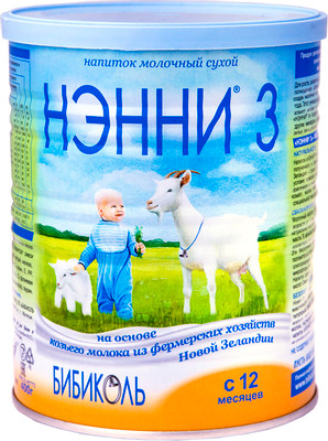 Напиток Нэнни 3 на основе козьего молока сухой молочный от 12 месяцев, 400г