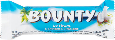 Мороженое молочное Bounty с нежной мякотью кокоса 5%, 39.1г