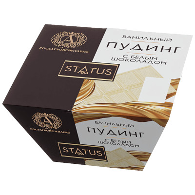 Пудинг А.Ростагрокомплекс Status ванильный с белым шоколадом 7%, 100г