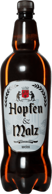 Пиво Hopfen&Malz Вейс светлое фильтрованное 4.5%, 1.35л