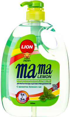 Средство для мытья посуды Mama Lemon аромат зелёного чая, 1л