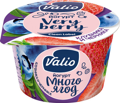 Йогурт Viola черника-клубника 2.6%, 180г