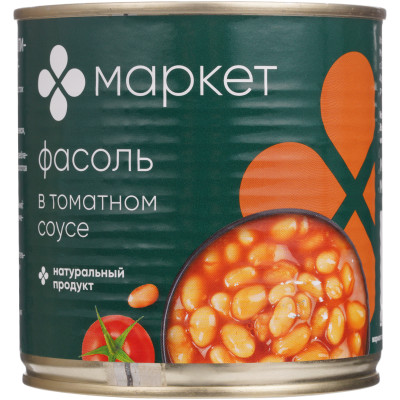 Фасоль белая в томатном соусе Маркет Перекрёсток, 400г