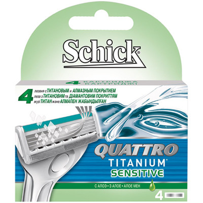 Кассеты для бритья Schick Quattro Titanium, 4шт