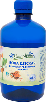 Вода Fleur Alpine Organic природная родниковая питьевая негазированная с рождения, 500мл