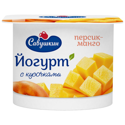 Йогурт Савушкин персик-манго 2%, 120г