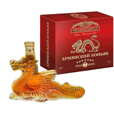 Коньяк Shahnazaryan армянский марочный КВ 7 лет в сувенирной бутылке 40%, 500мл