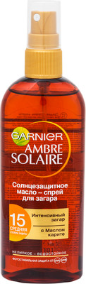 Масло-спрей солнцезащитное Garnier Ambre Solaire SPF15, 150мл