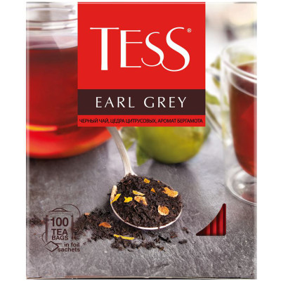 Чай Tess чёрный байховый в пакетиках, 100х1.6г