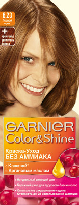 Краска-уход для волос Garnier Color&Shine лесной орех 6.23