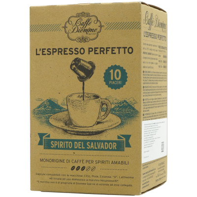 Кофе в капсулах Caffe Diemme Spirito Del Salvador натуральный жареный молотый, 10х5.6г