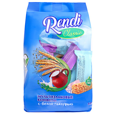 Конфеты Rendi Classic мультизлаковые с белой глазурью, 150г