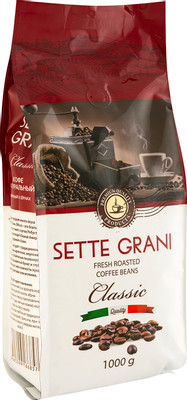 Кофе Sette Grani Classic натуральный жареный в зёрнах, 1кг