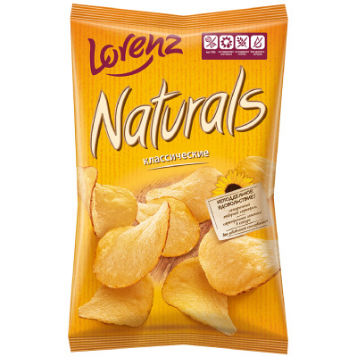 Чипсы картофельные Lorenz Naturals Классические с солью, 100г