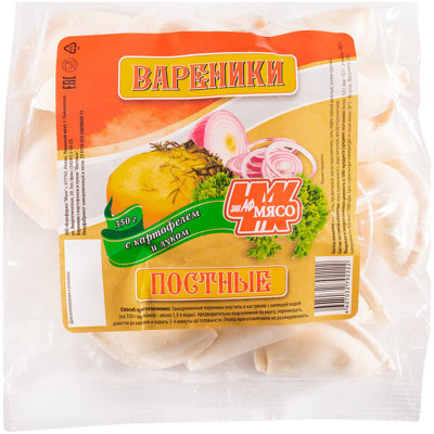 Вареники ЧМК Постные с картофелем и луком замороженные, 350г