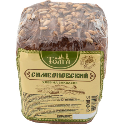 Хлеб Толга Симеоновский ржаной нарезанный, 250г