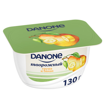 Продукт Danone творожный с грушей и бананом 3.6%, 130г