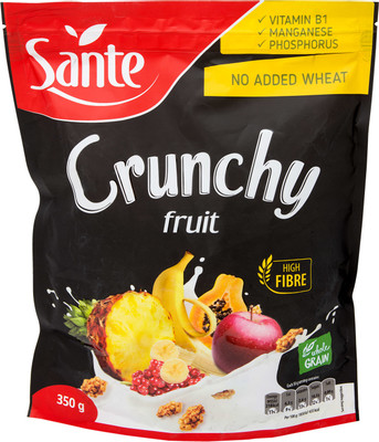 Хлопья овсяные Sante Crunchy с фруктами, 350г