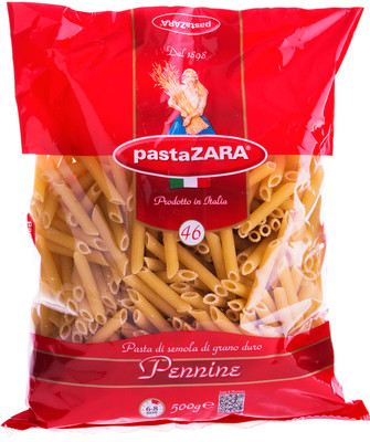 Макароны Pasta Zara Pennine №46 группа А высший сорт, 500г