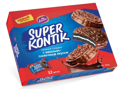Печенье-сэндвич Konti Супер-Контик ваниль-сливки, 300г
