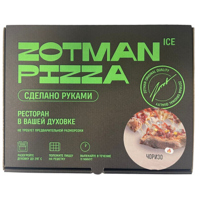 Пицца Zotman Чоризо Ice замороженный, 435г