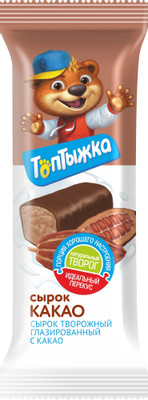 Сырок Ижмолоко Топтыжка какао глазированный 12%, 50г