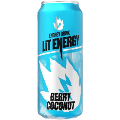 Напиток энергетический Lit Energy Berry Coconut безалкогольный тонизирующий газированный, 450мл