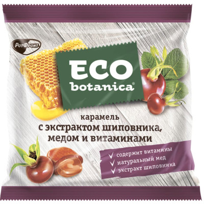 Карамель Рот Фронт Eco Botanica с экстрактом шиповника медом и витаминами, 150г