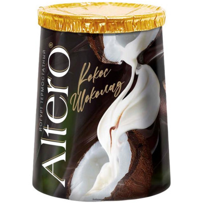 Йогурт Altero двухслойный с кокосом и шоколадом термостатный 2%, 150г