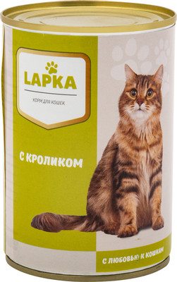 Корм Lapka с кроликом в соусе для кошек, 415г