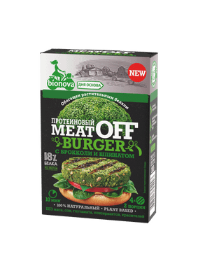 Смесь Bionova MeatOff бургер для приготовления овощных протеиновых бургеров шпинат-брокколи, 100г