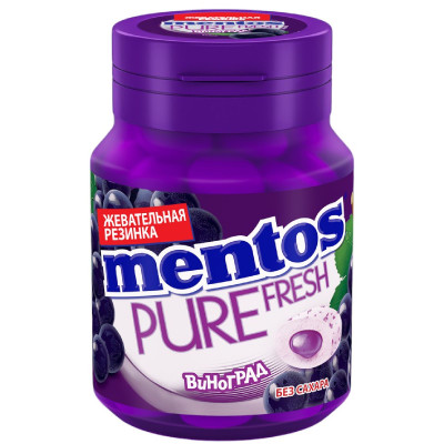 Жевательная резинка Mentos Pure Fresh Виноград, 54г