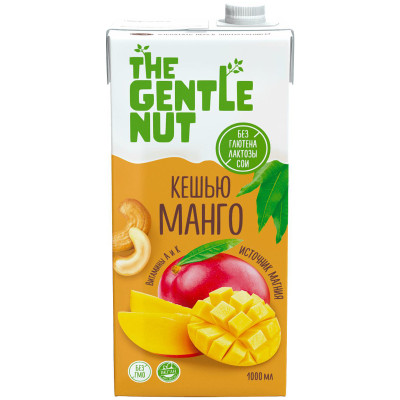 Напиток The Gentle Nut Кешью Манго ореховый стерилизованный, 1л
